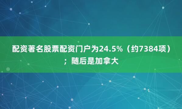 配资著名股票配资门户为24.5%（约7384项）；随后是加拿大