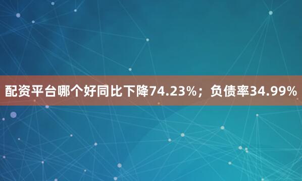 配资平台哪个好同比下降74.23%；负债率34.99%