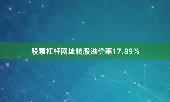 股票杠杆网址转股溢价率17.89%